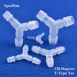 5~200Pcs 4~12mm Food Grade Plastic ∠120° Y-Type Tee Connector Aquarium Tank Air Pump Liquid Gas Diverter Water Pagoda Hose Joint