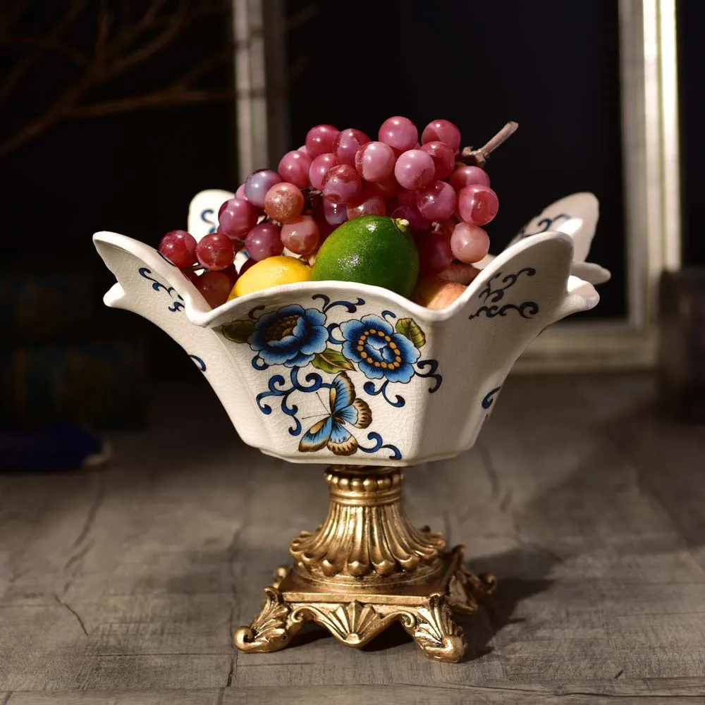 

wedding European idyllic style water fruit basket luxury high grade large home decoration table top fruit plate ornaments