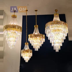 Gold Silver Designer Dimmable LED Chandelier Lighting Hanging Lamps Lustre Suspension Luminaire Lampen For Stair case Foyer