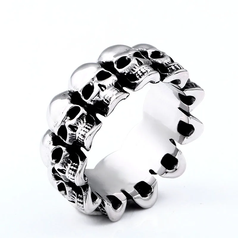 BEIER 316L Stainless Steel Skull Ring Men's Ring Punk Biker Party Gothic Jewelry High Quality