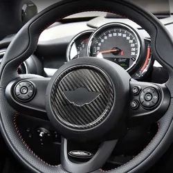Real Carbon Fiber Steering Wheel Center Logo Cover Trim Fit For Mini Cooper Countryman Paceman R55 R56 R57 R60 F55 F56 F57 F60