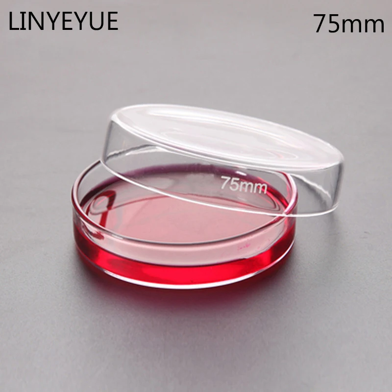 10 pieces/pack 75mm Glass Petri Dish Bacterial Culture Dish Borosilicate Glass Chemistry Laboratory Equipment