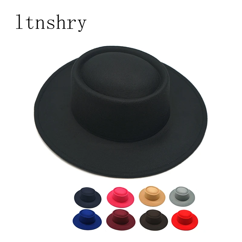 New Winter Autumn Women Men Ladies Fedoras Top Jazz Hat Big side hats European American Round Caps Bowler Hats Feminino Gorra