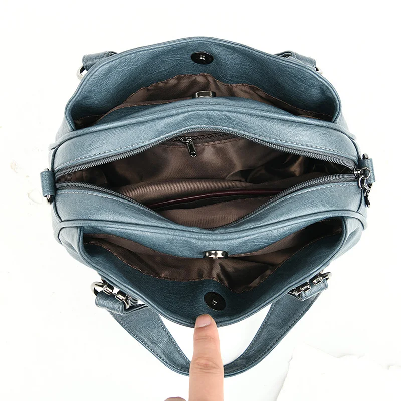 Bandolera de cuero suave para mujer, bolso de lujo, de diseñador, de alta calidad, 2024