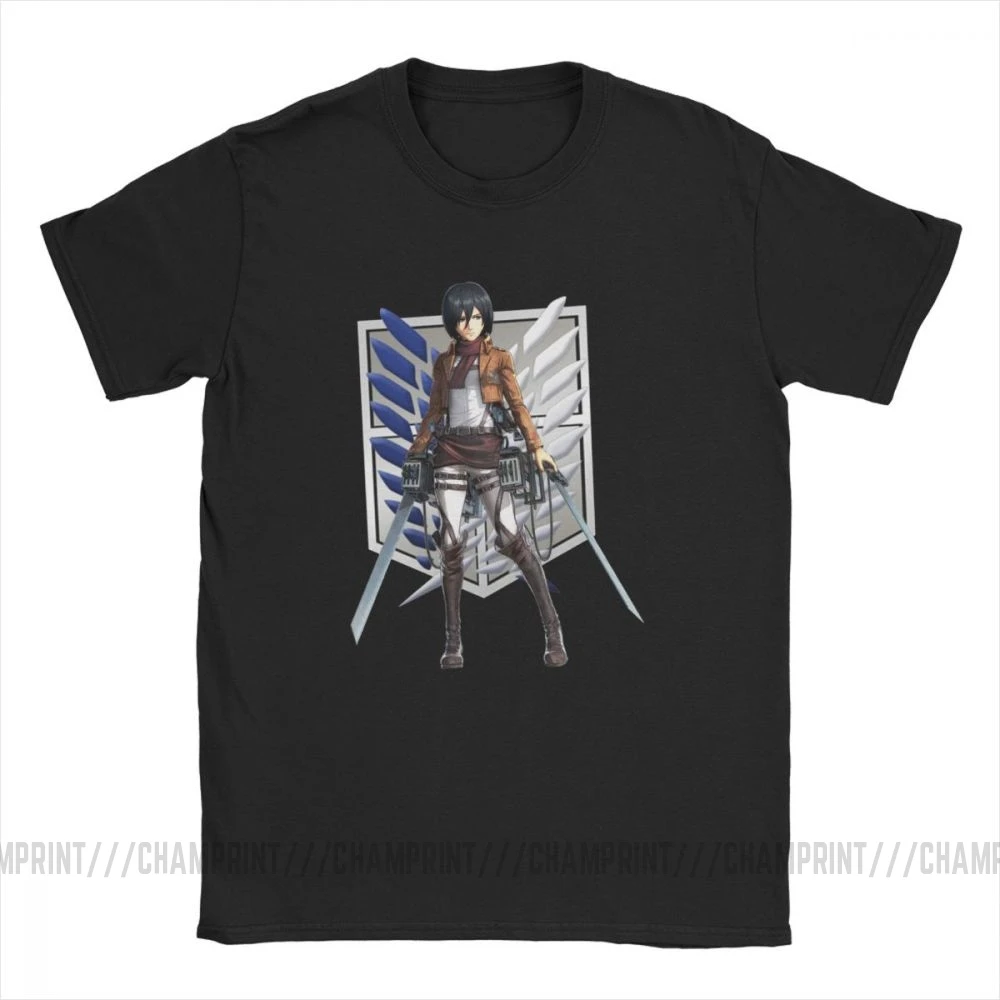 Shingeki No Kyojin Mikasa Soldier Ackerman Attack On Titan Shingeki Mang Short Sleeve AOT Anime T-Shirt for men Cotton 6XL Tops