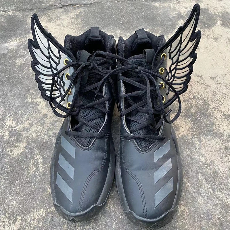 Personality Adult Black Transparent Shoe Wings DIY Decorations for Canvas Shoe High Converse Sneakers DIY Function Party Gifts