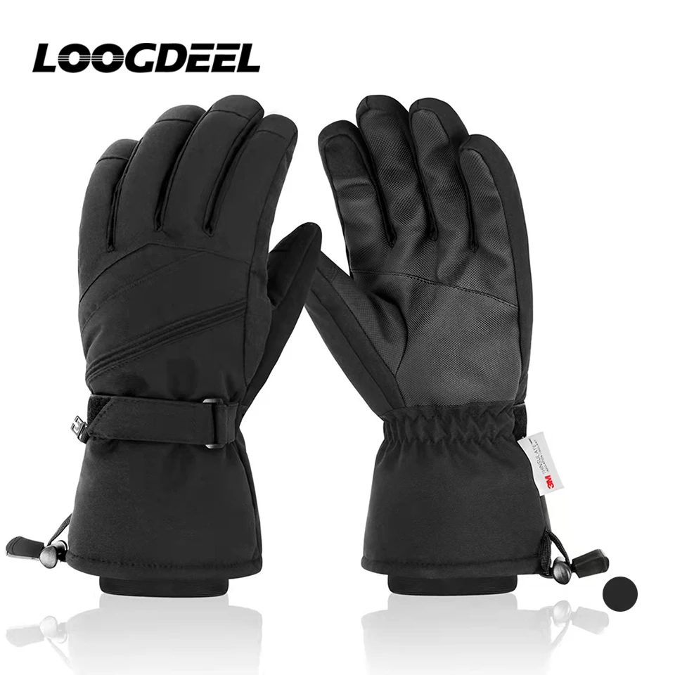 

LOOGDEEL Skiing Gloves Thicken Snowboard Gloves Men Women Outdoor Sports Touch Screen Waterproof Windproof Warmth Ski Gloves