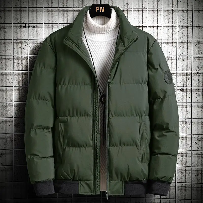 Chaqueta acolchada de algodón para hombre, Parka gruesa y cálida con cuello levantado, informal, invierno, novedad