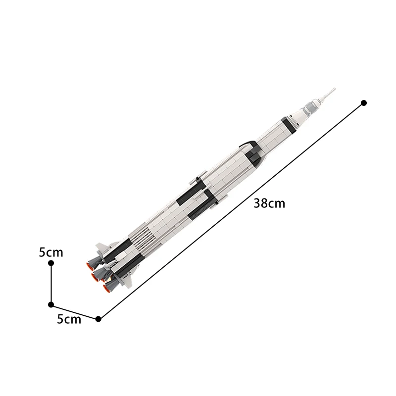 Foguete Módulo Lunar Blocos de Construção, Astronômico Cidade Estação Espacial Shuttle, Modelo Técnico Brinquedo Presente, Série MOC, Apollo 11, Saturno V