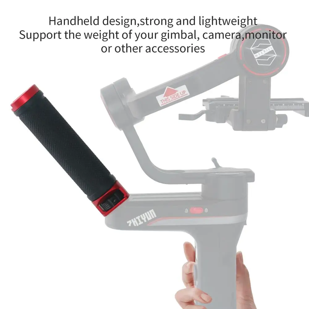 Andycine مقبض قبضة ل Zhiyun weebell-S Gimbal مع المزدوج تصاعد قفل ، حذاء بارد و 1/4 "-20 ثقوب المسمار سبائك الألومنيوم