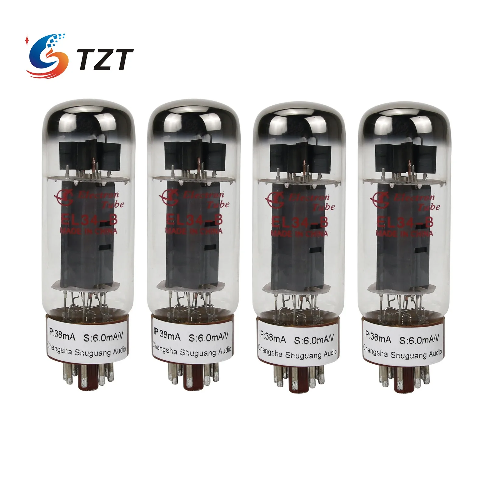 

TZT 4PCS Shuguang EL34-B Electron Tube Paired Audio Vacuum Tube Replace 6CA7 Fit Tube Amplifiers