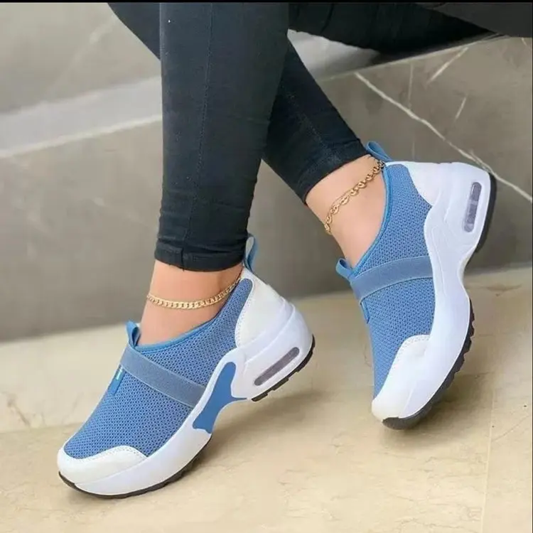 

2021 New Womens Casual Shoes Platform Color Matching Color Flats Ladies Shoes Casual Breathable Wedges Ladies Walking Sneakers