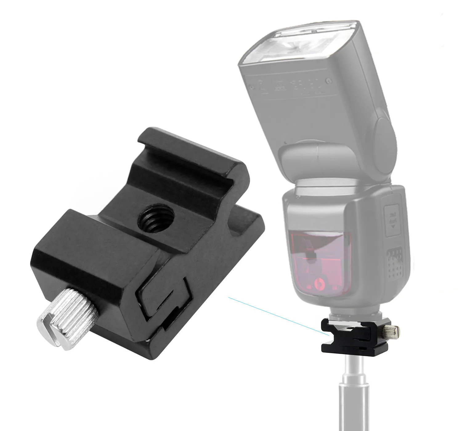 Hot Cold Shoe Flash to Bracket Stand Adapter Mount 1/4 Thread Screw Trigger Metal for Canon for Nikon DSLR Camera Accessories