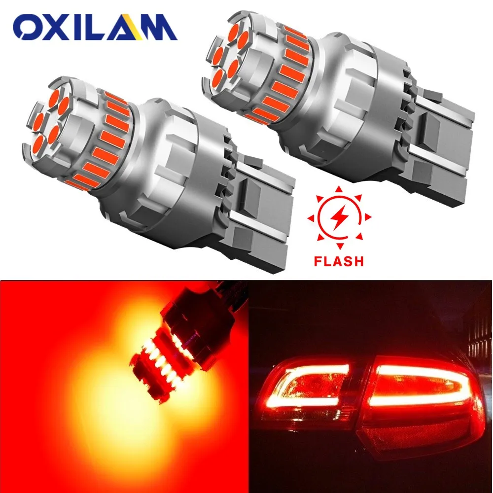 2PCS Flash Brake Light T20 W21/5W Led Canbus Bulbs T25 P27/7W Tail Lamp For Toyota Camry Corolla Venza Sienna Tacoma Prius RAV4