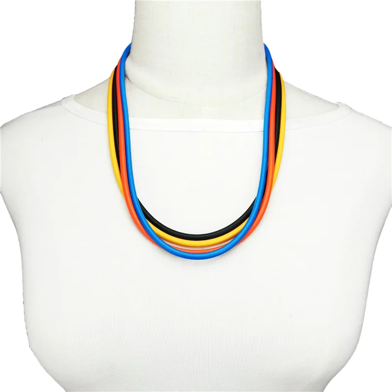 UKEBAY Simple Necklaces Rubber Choker Necklace Multicolor Rope Boho Jewelry Women Birthday Gift Short Collar Elasticity Chains