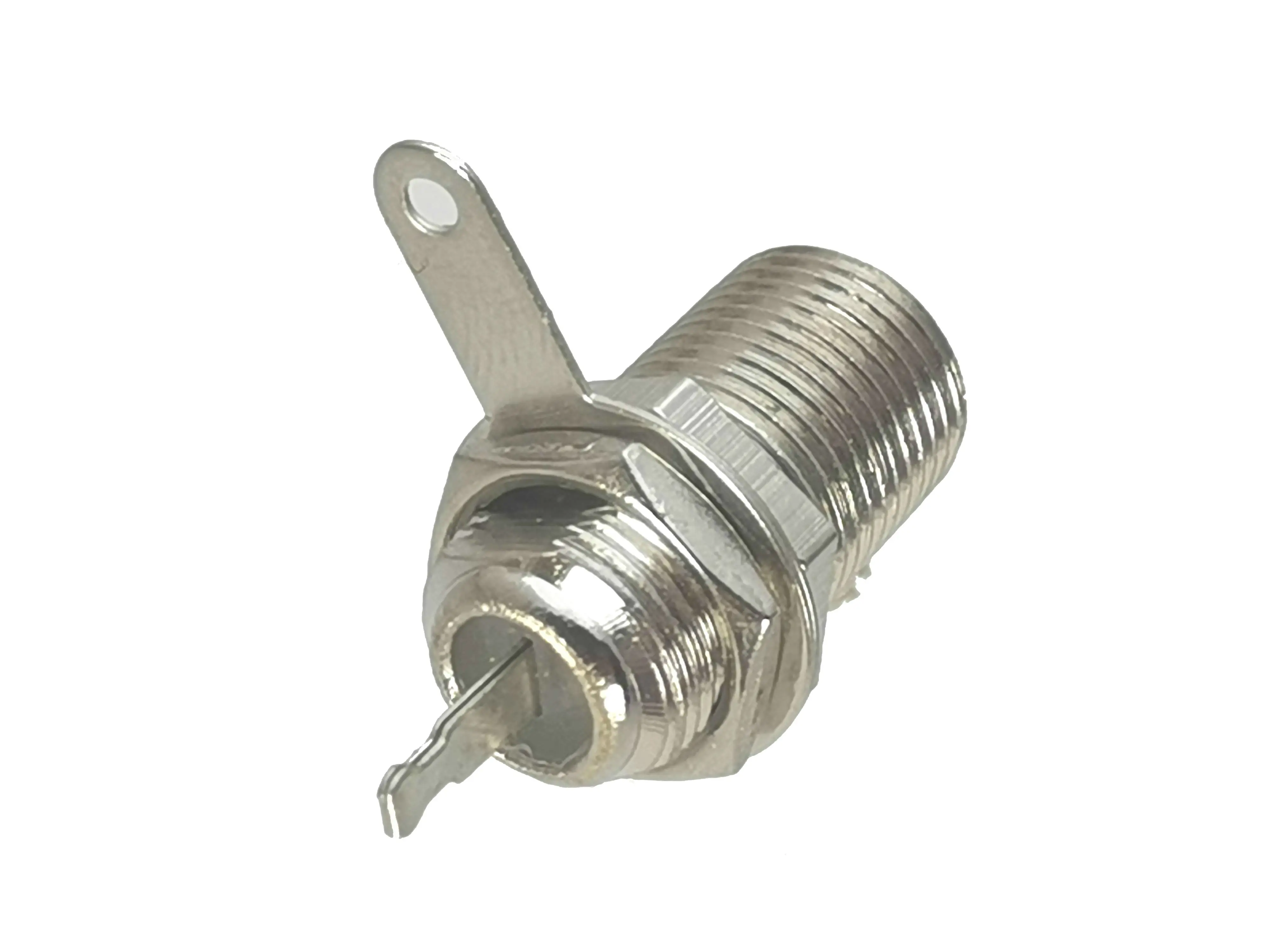 1pcs Connector F TV female jack nut bulkhead solder cup deck mount straight