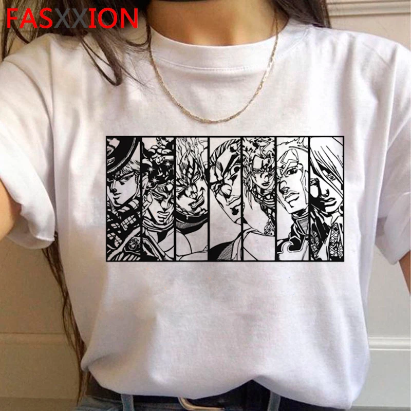 ジョジョの奇妙な冒険のTシャツ,日本の夏のアニメ,カワイイジョジョのグラフィック,かわいいユニセックス,90年代のトップ