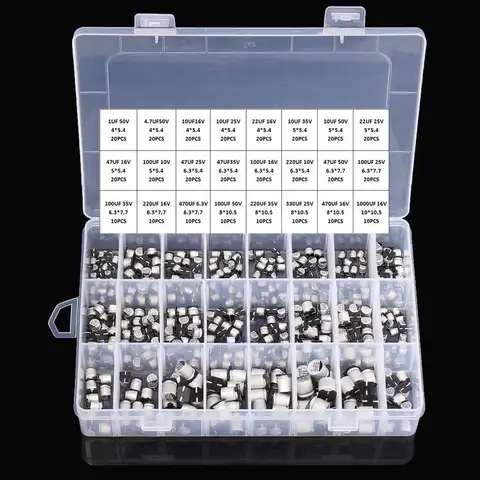 400Pcs Aluminum Electrolytic Capacitors Kit yf