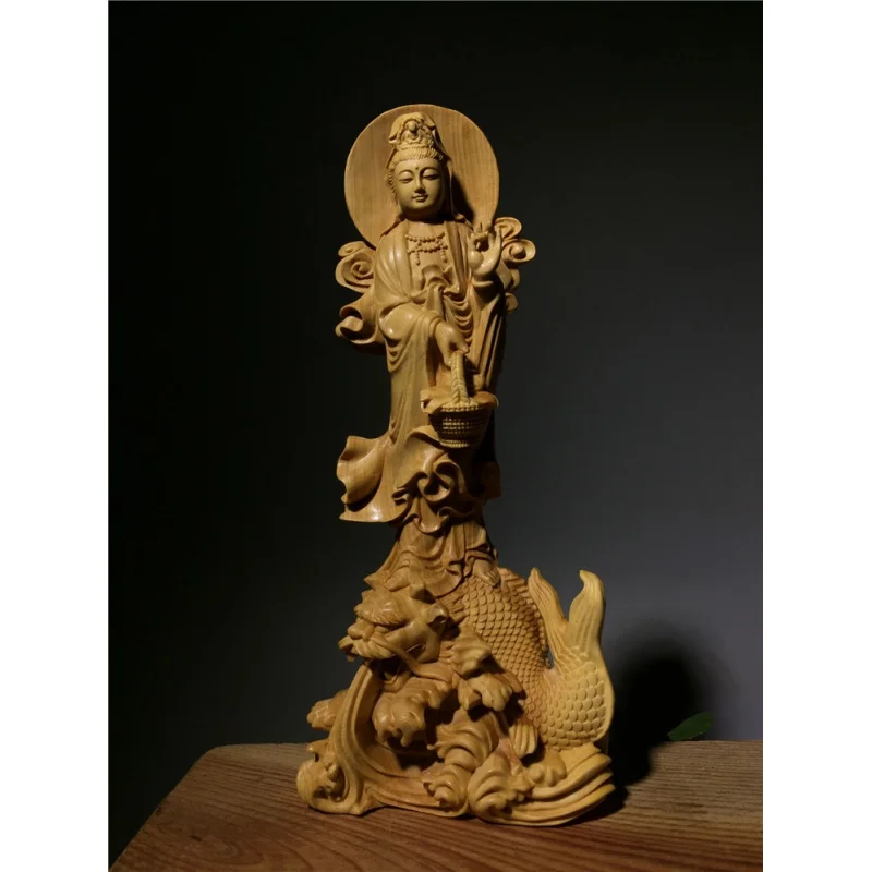 Die neue kleine-blatt buchsbaum Carving Schildkröte Guanyin Buddha Ornamente Hause Feng Shui massivholz handwerk führer geschenke