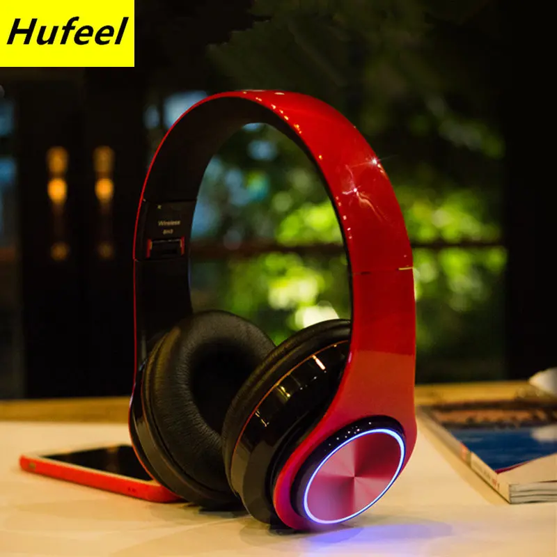 Cool Wireless Headphones Bluetooth Headphone 7 Colors LED Light Headset With MIC Support TF Card For Phone PC MP3 Player Gaming