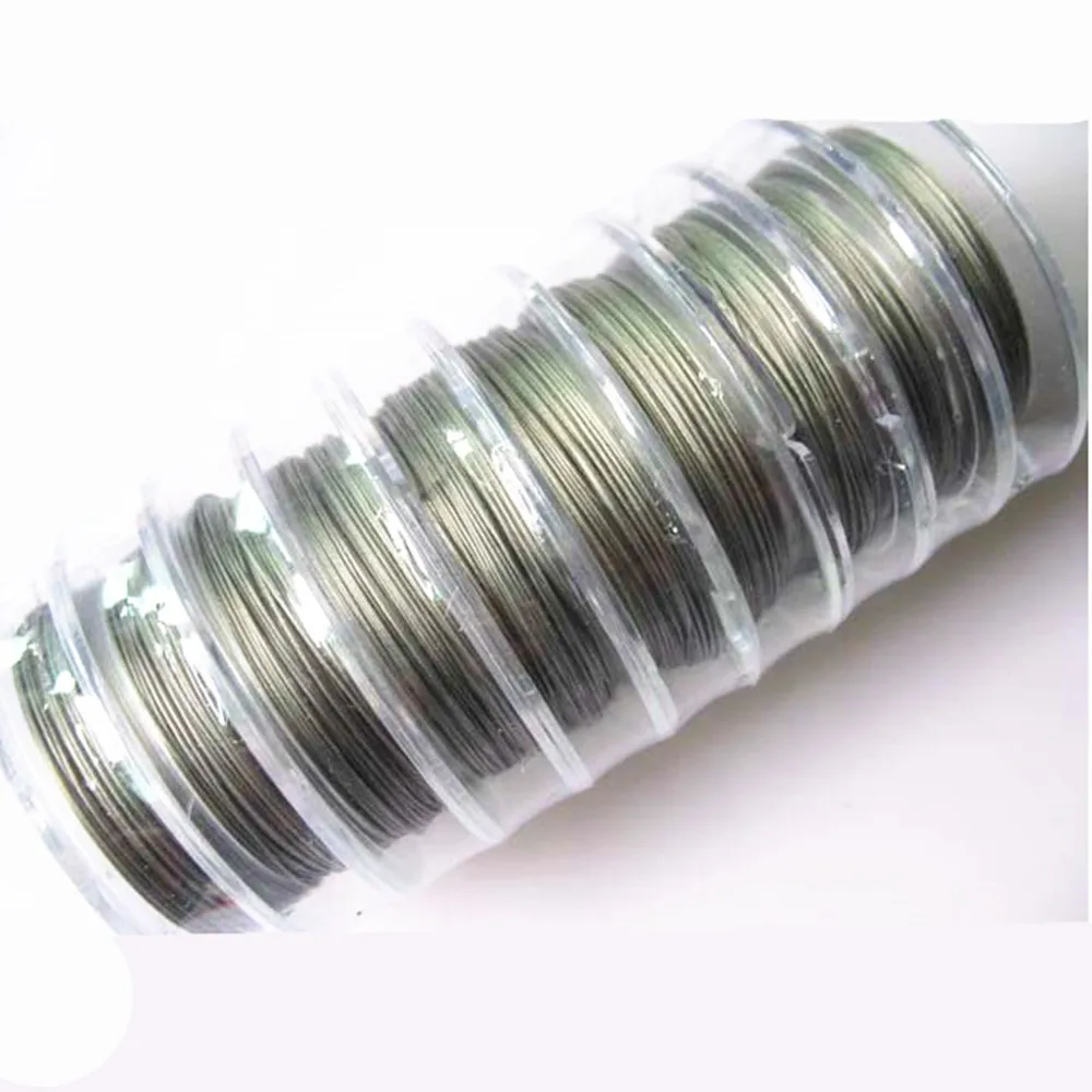 NEW 100 Meter Silver/Mixed Steel wire Nylon coating Tiger Tail Beading Wire/0.38