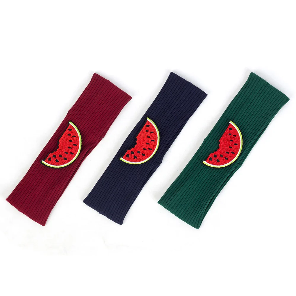 Geebro Children Watermelon Applique Headband Baby Girls Boy Elastic Cotton Ribbed Hairband Kids Cute Hair Accessories Turban