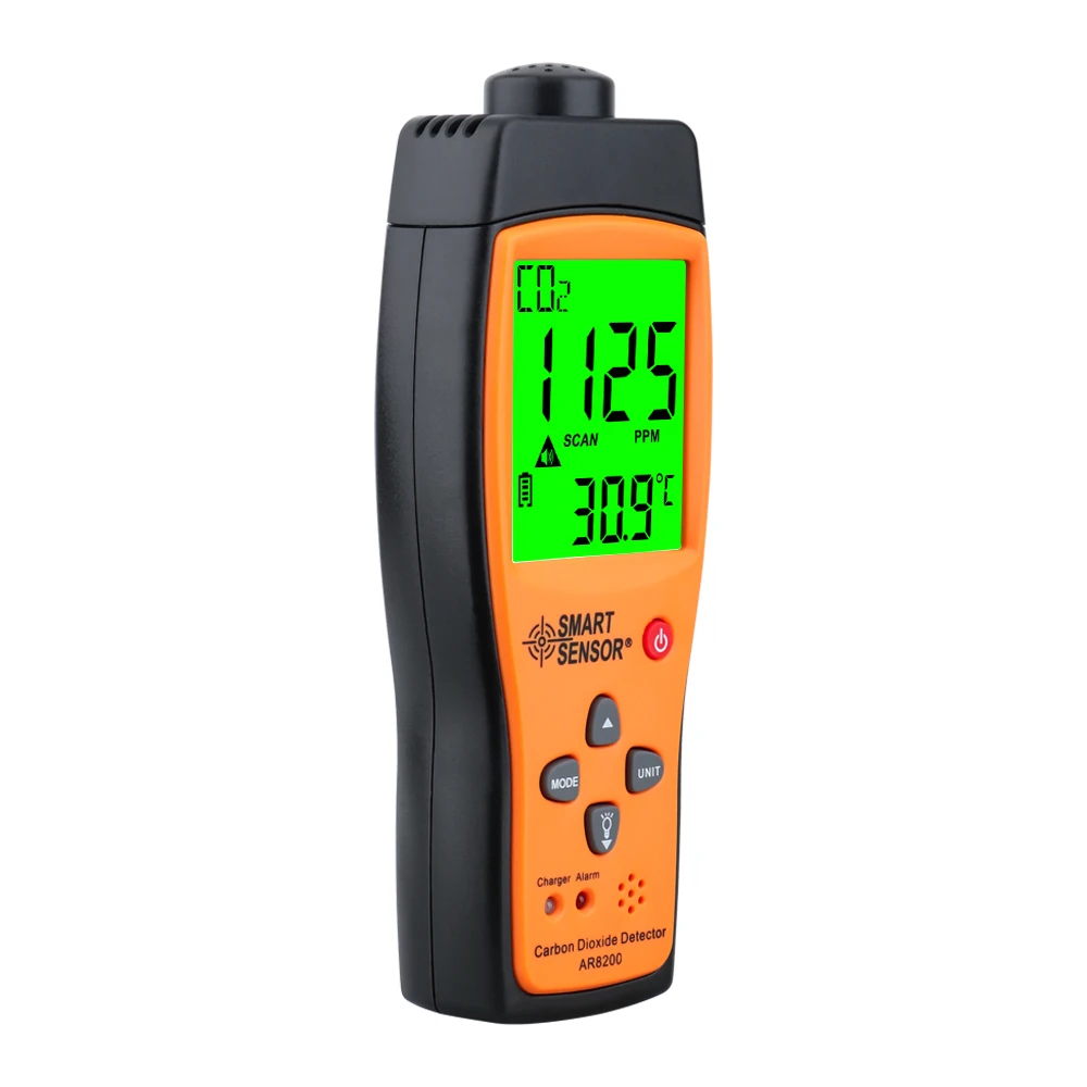 Professional Gas Analyzer CO2 Meter Monitor Gas Detector Carbon Dioxide Detector Indoor Air Quality Monitor CO2 Tester AR8200