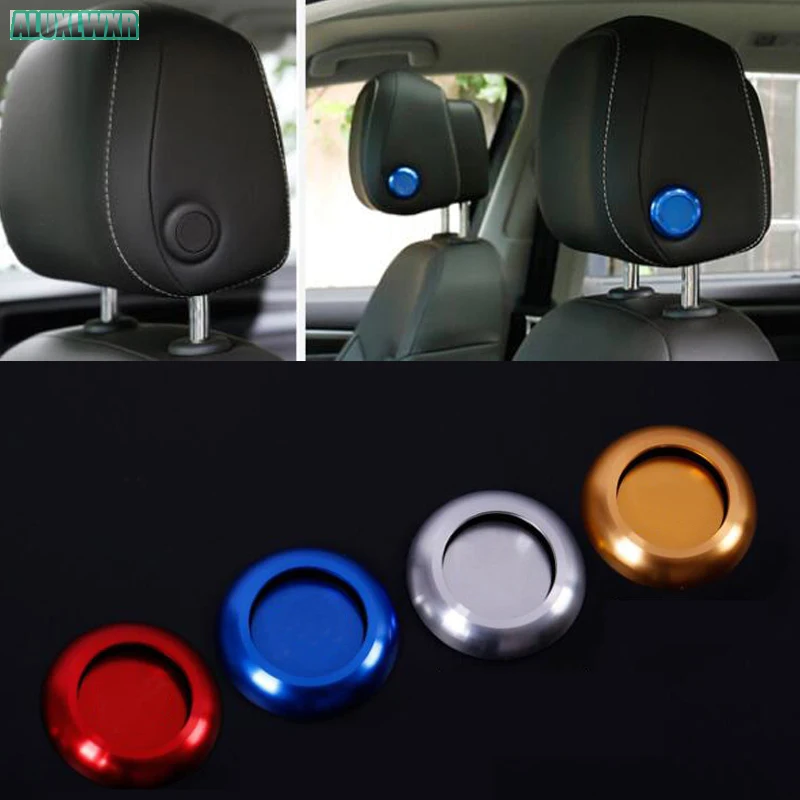 Car Headrest Adjustment Button Decorative Cover Accessories 2018 2020 2022 2023 for Volkswagen Vw Tiguan MK2 Touareg Kodiaq 2017