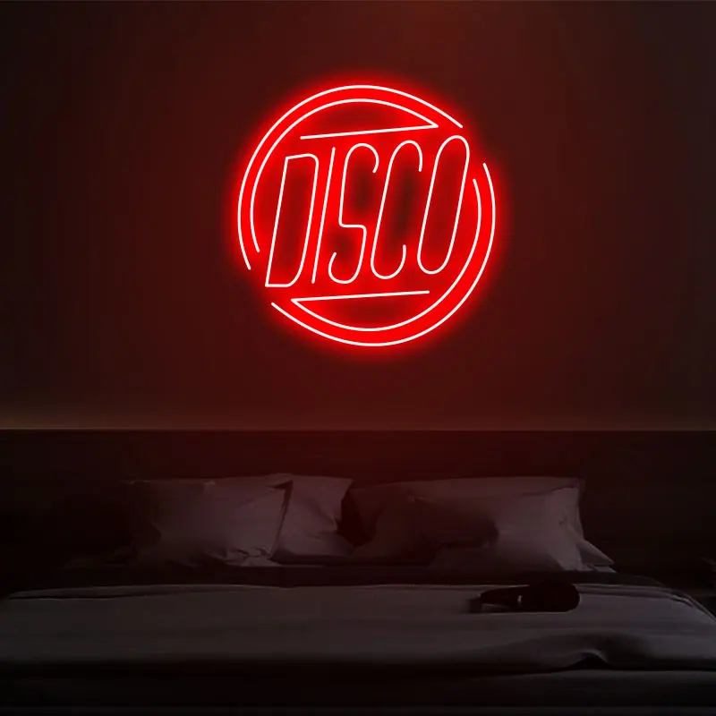 

"Disco" Neon Sign Custom Neon Light Led Pink Home Room Wall Decoration Ins Shop Decor