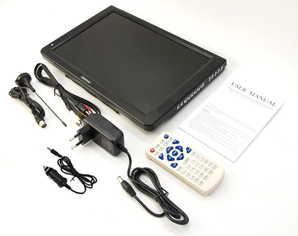 LEADSTAR-reproductor Digital con pantalla LED D14, dispositivo de 14,1 pulgadas, DVB-T2 ATSC, Compatible con HDMI, USB, tarjeta TF, cargador de coche