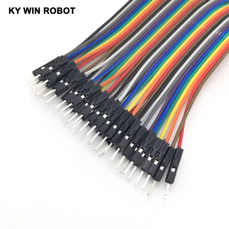 40pcs dupont cable jumper wire dupont line maschio a maschio dupont line 10cm 2.54MM 1P per arduino KIT fai da te