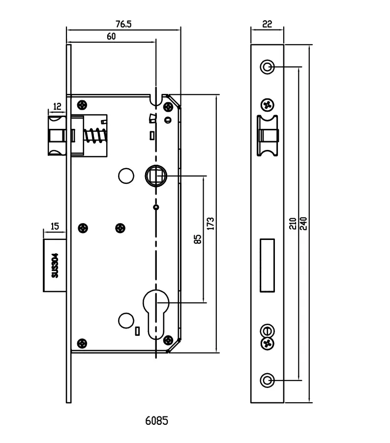 6085 European mortise