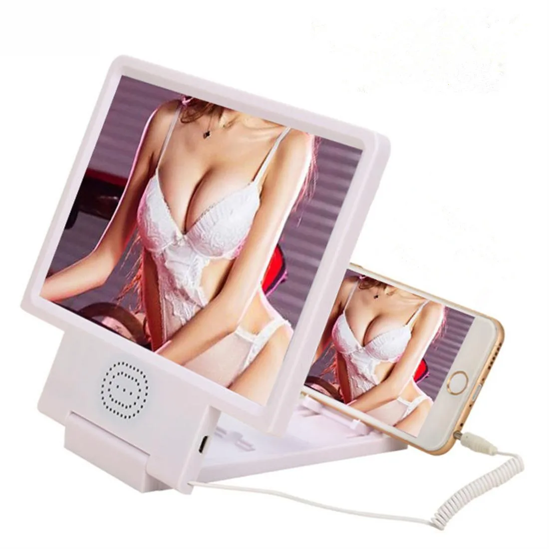 HD 3D eye protection mobile phone magnifying glass screen amplifier video amplifier with speaker speaker stand