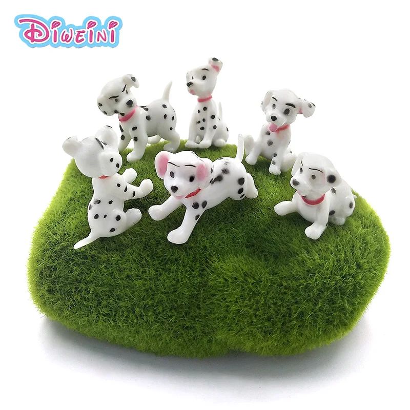 6pcs Dalmatian Dog Christmas Easter Rabbit Animal Model Figurine Decoration Action Figure Hot Toy Set Girl Boy Gift