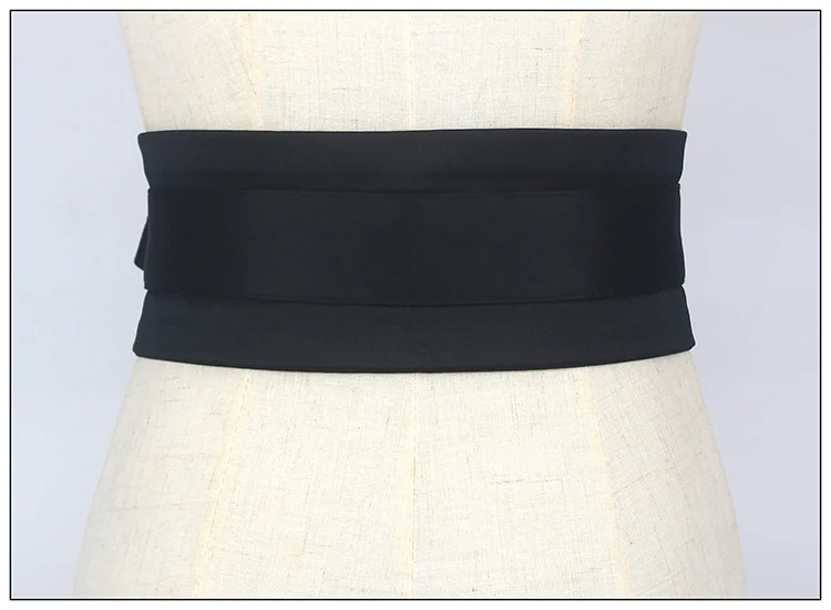 Fashion Pink Blue Yellow Black Fabric Soft Waist Belt for Women Self-tie Bow WIde Slim Corset Spring Autumn Coat Dress Belts
