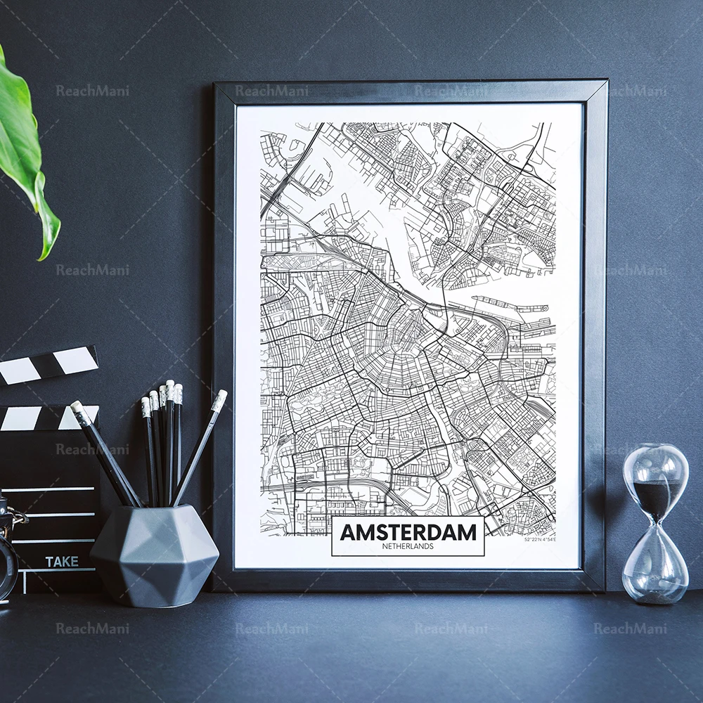 Belfast city, Miami city, Washington city, Edinburgh city map printing, city map poster, monochrome city map, Edinburgh printing