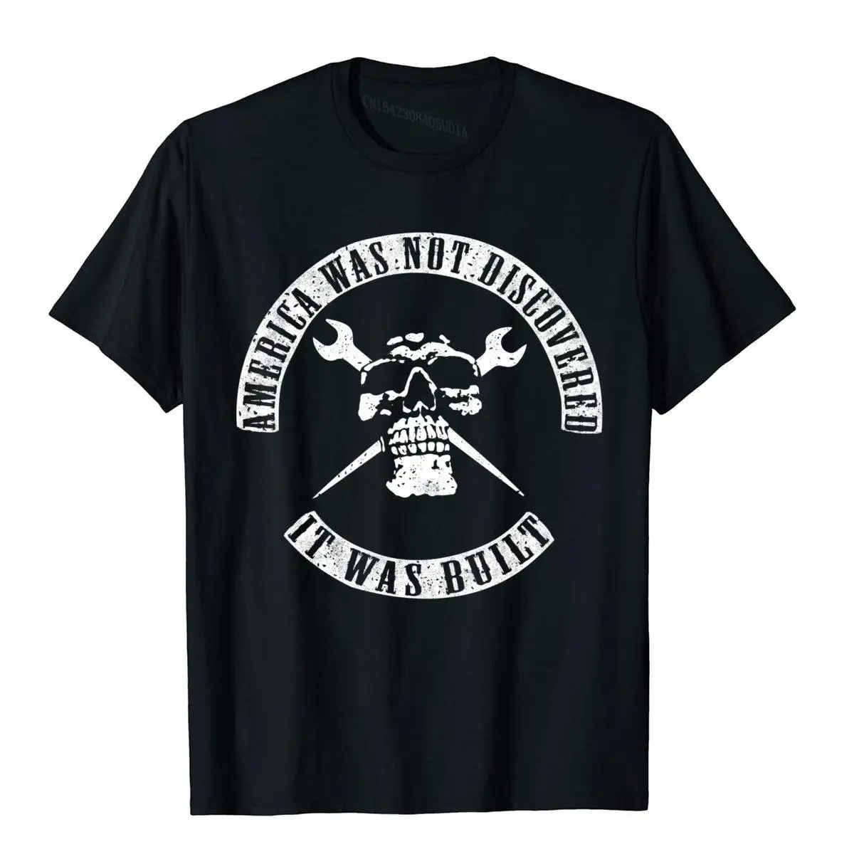 America Was Not Discovered It Was Built Ironworker Oversized Tees Fitness Top T-Shirts New Coming T Shirt Cotton Men Crazy