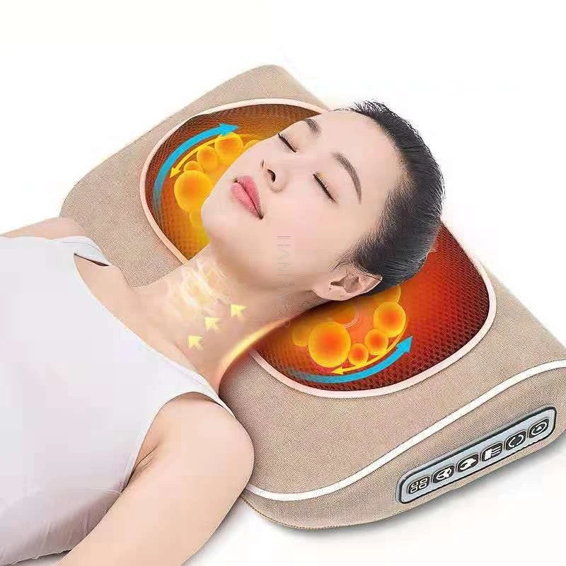 10 Heads Electric Massage Pillow Cervical Vertebra Massager Waist Body Neck Kneading Therapy Shoulder Stress Relief Massageador