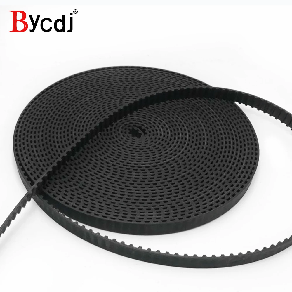 Bycdj Trapezoid MXL Open Synchronous Timing belt Black  Rubber Neoprene fiberglass width 6/10mm Pitch 2.032mm CNC stepper Motor