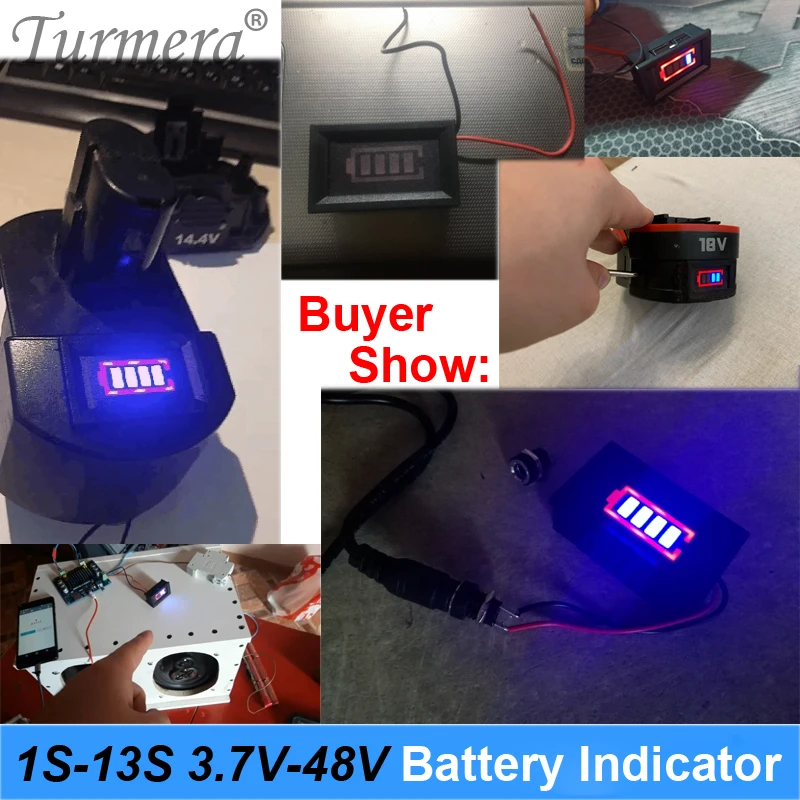 3S 12V 4S 16.8V 5S 18V 1S-13S 12V Lifepo4 Battery Capacity Display and Battery Indicator Lithium Battery for Screwdriver Turmera