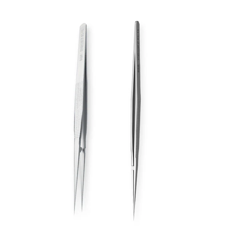 Pinzas de precisión de acero inoxidable para reparación de teléfonos, micropinzas Ultra puntiagudas de 147mm, antidesajuste, Chip IC