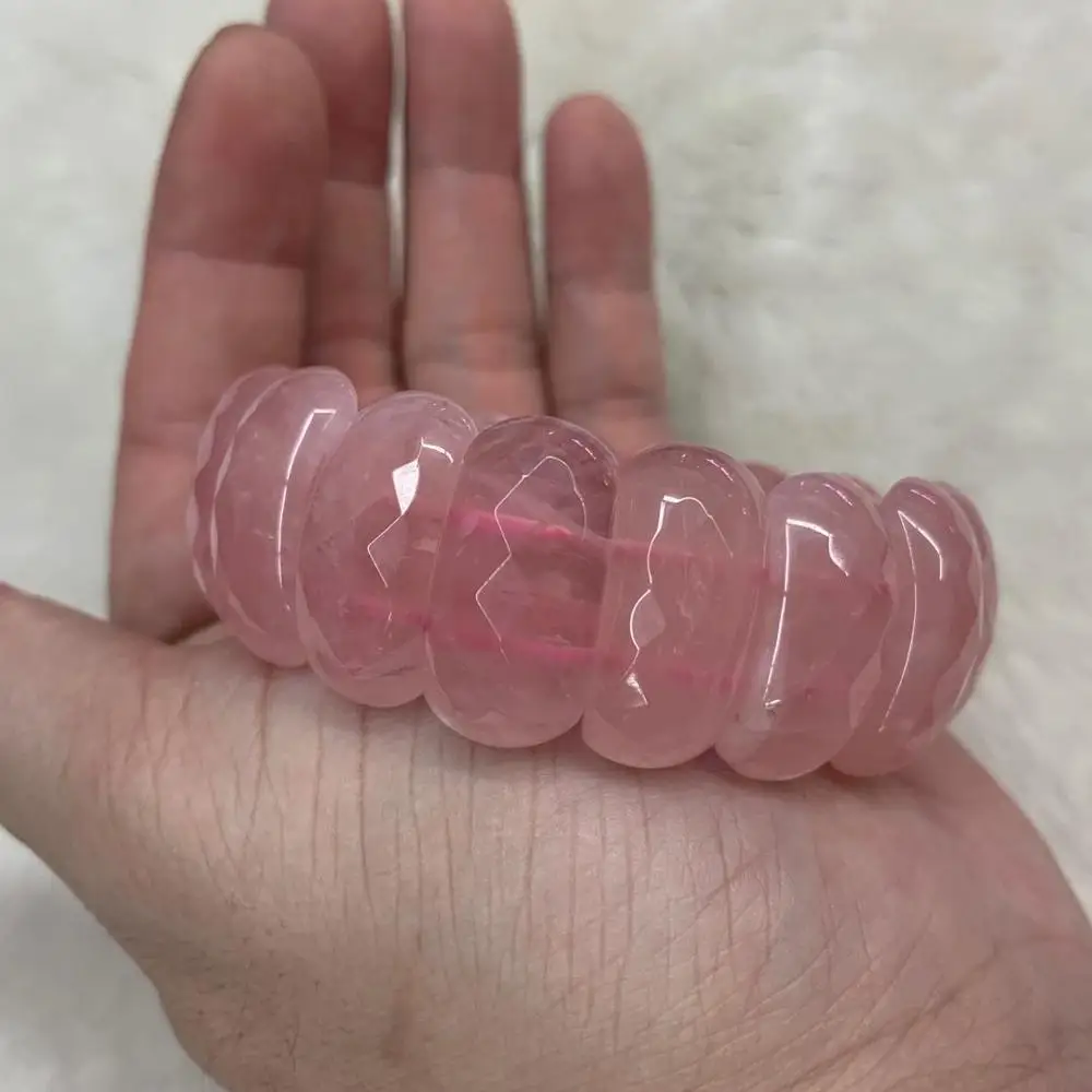 Madagascar rose quartz stone beads bracelet natural gemstone charming bangle fine jewelry for woman for gift wholesale !