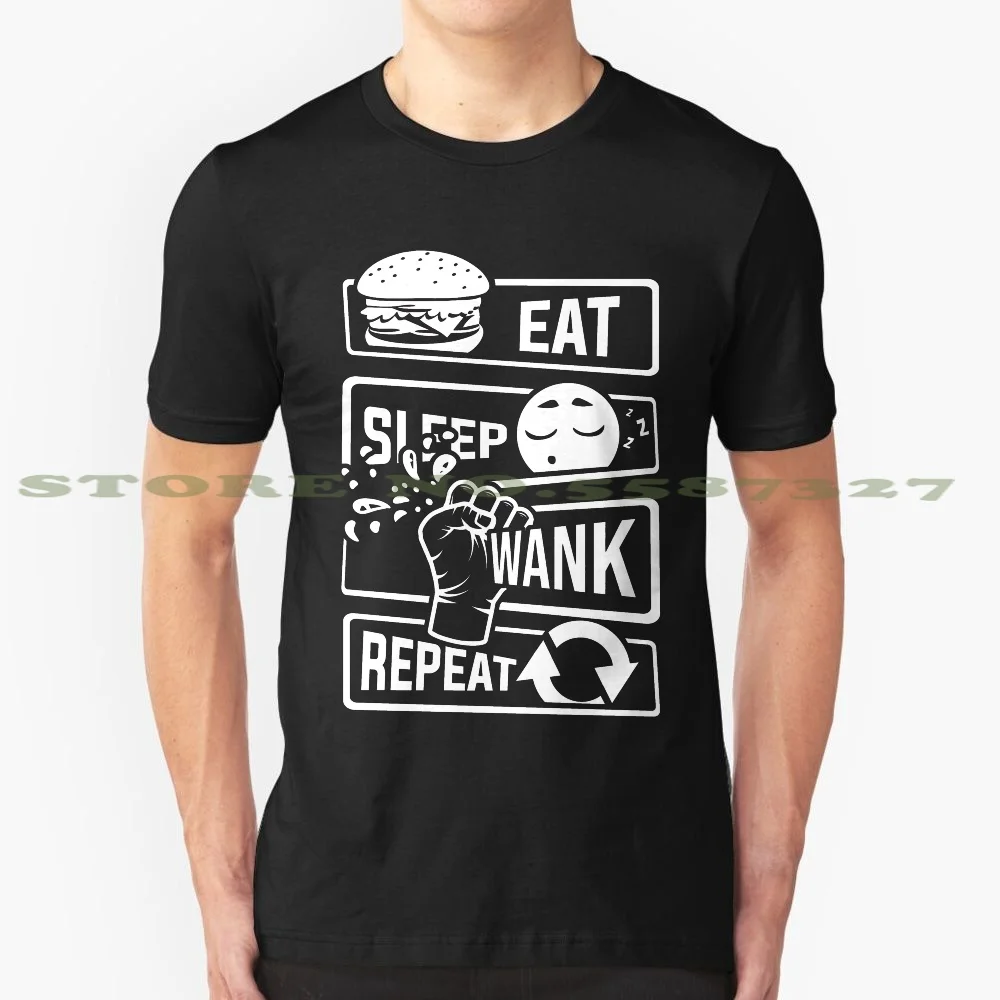 Eat Sleep Wank Repeat - Masturbate Masturbation Black White Tshirt For Men Women Masturbate Masturbation Wank Wanker Wixer Sex