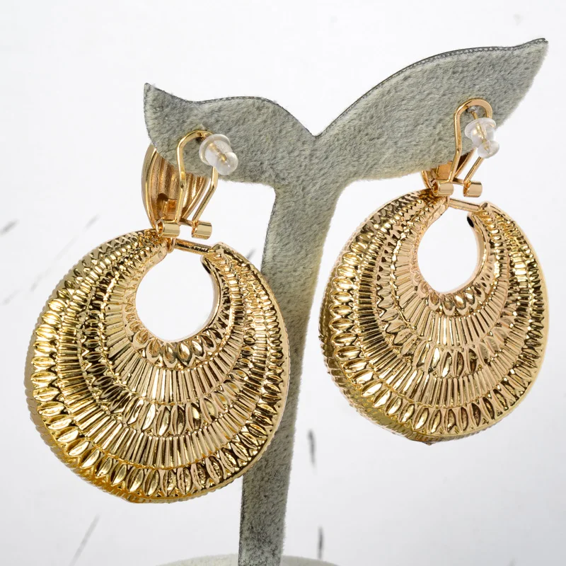 Sunny Jewelry Fashion Drop Earrings New Copper African Dubai Hollow Large Style For Women High Quality Daily Wear Gift Party