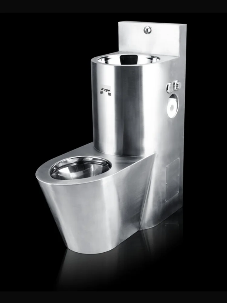 new design stainless steel toilet combination toilet with sink for jail