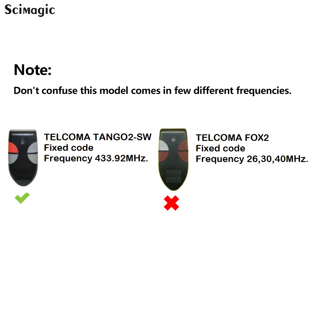 For TELCOMA TANGO 2 SLIM / TELCOMA TANGO 2 SLIM copy 433.92mhz Remote Control For Garage Door Gate