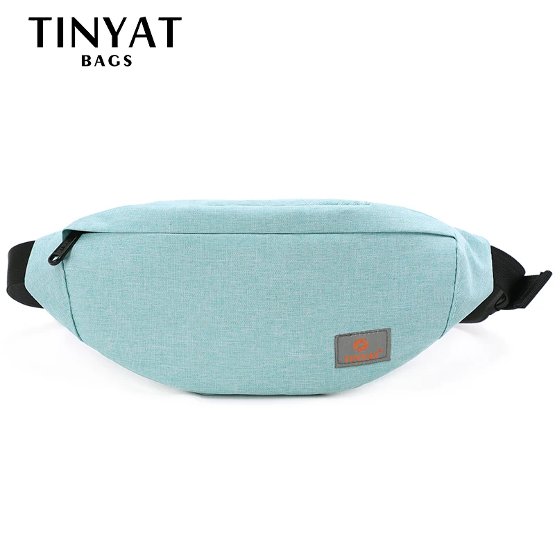 TINYAT Men Women Waist Pack Bag Casual Fanny Pack Canvas Belt bag Girl Mobile Money Fanny Bag Belt Bags Blue