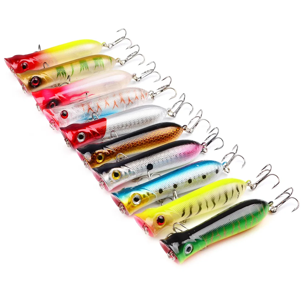 

1Pcs Topwater Popper 8cm 11.7g Fishing Lure Swimbait Bass Wobbler Floating Hard Artificial Outdoor Pesca Tackle