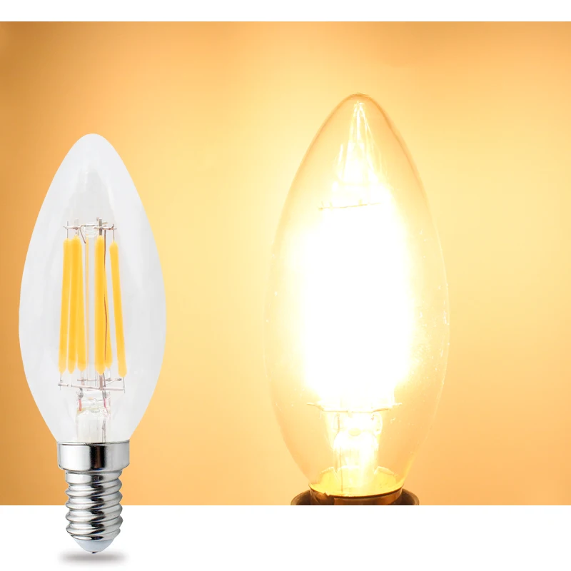 JCKing Dimmable LED Bulbs Led Candle Vintage Filament Bulbs E14 E12 Retro Dimming 110V 220V Lamp For Chandelier Lighting