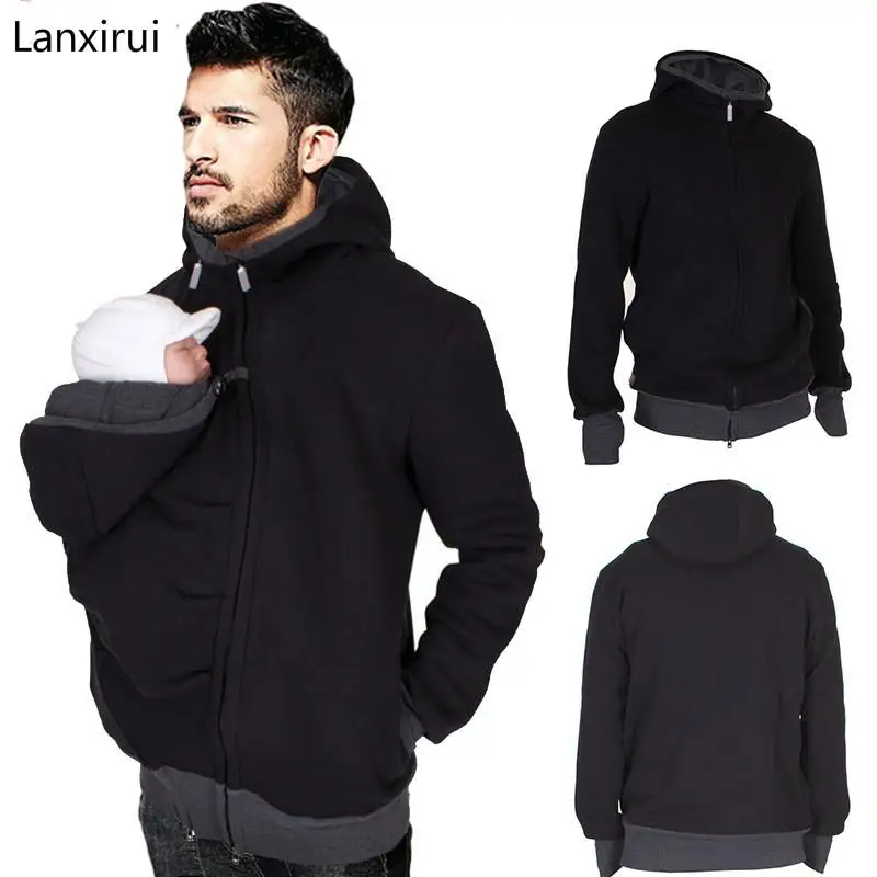 

Baby Carrier Hoodies For Father Kangaroo Dad Hooded Winter Clothes Multifunctional Men Jacket Coat Infant Sweatshirt